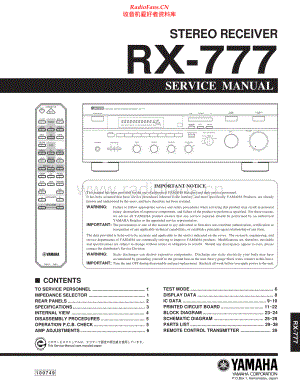 Yamaha-RX777-rec-sm(1) 维修电路原理图.pdf