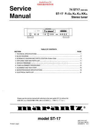 Marantz-ST17-tun-sm 维修电路原理图.pdf