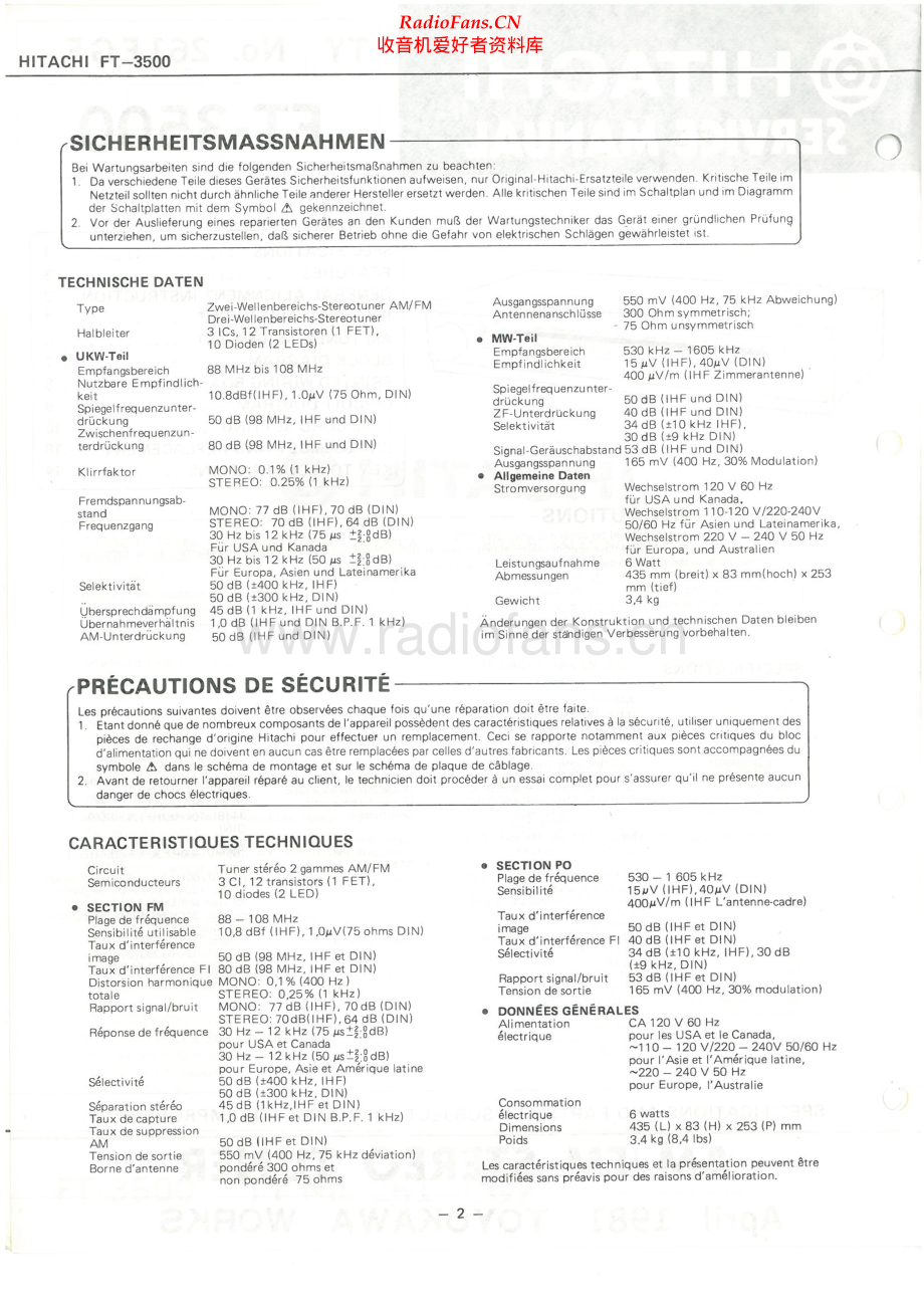 Hitachi-FT3500-tun-sm 维修电路原理图.pdf_第2页