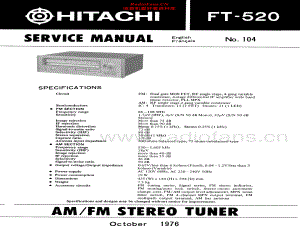 Hitachi-FT520-tun-sm 维修电路原理图.pdf