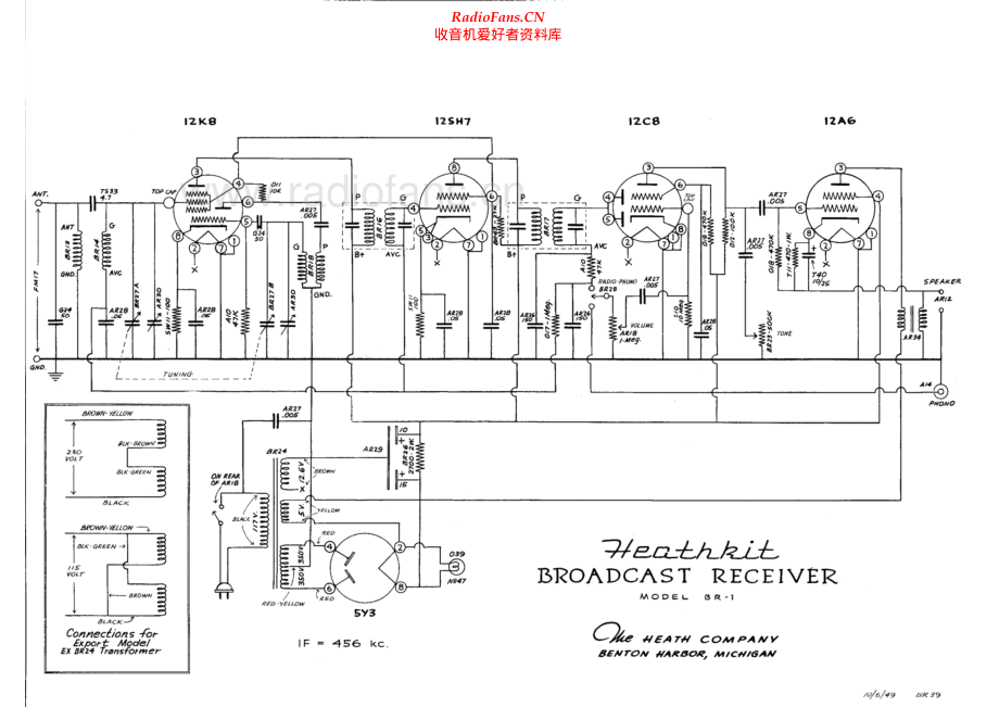 Heathkit-BR1-tun-sch 维修电路原理图.pdf_第1页