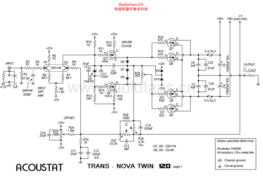 Acoustat-TransNovaTwin120-pwr-sch维修电路原理图.pdf_第1页