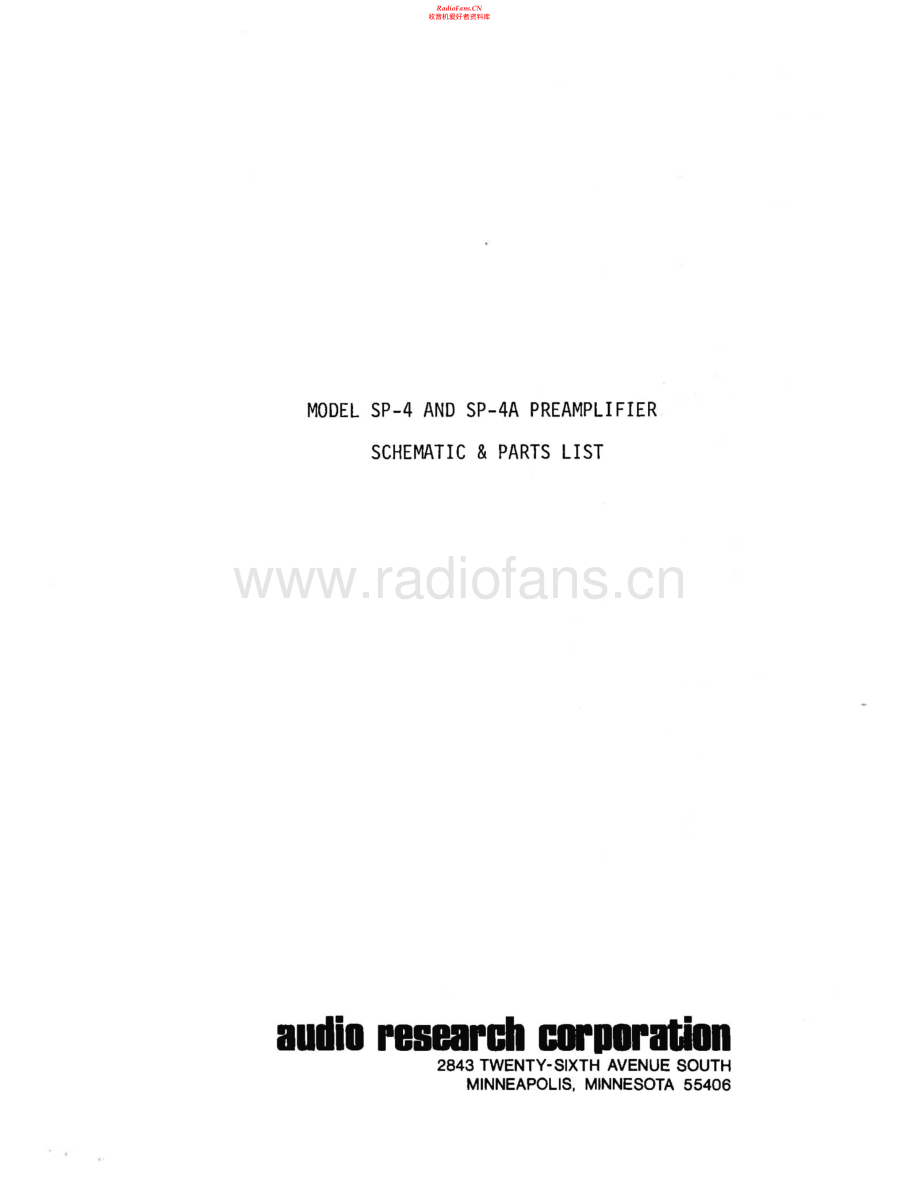 AudioResearch-SP4A-pre-sch维修电路原理图.pdf_第1页