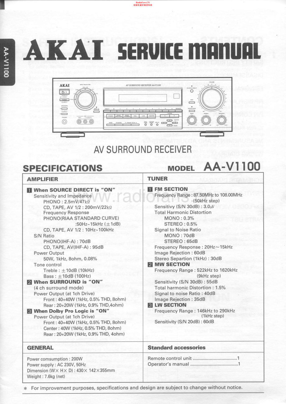 Akai-AAV1100-avr-sm维修电路原理图.pdf_第1页