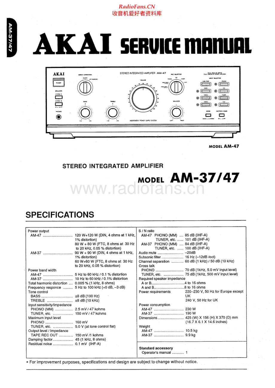 Akai-AM47-int-sm维修电路原理图.pdf_第1页