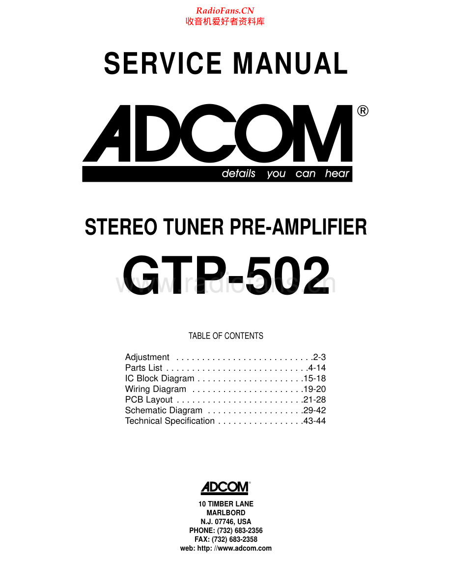 Adcom-GTP502-pre-sm维修电路原理图.pdf_第1页