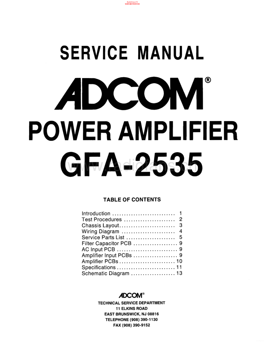 Adcom-GFA2535-pwr-sm维修电路原理图.pdf_第1页