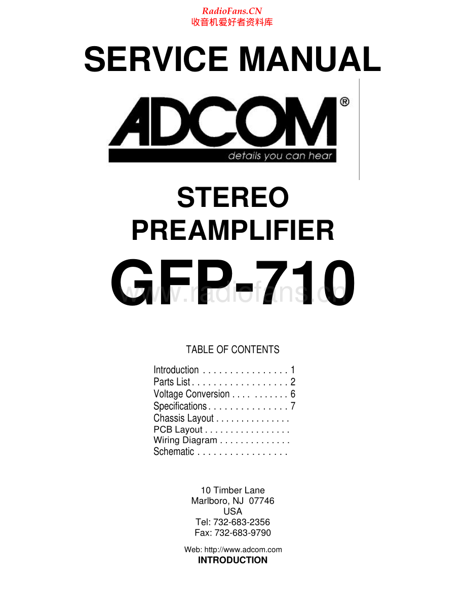 Adcom-GFP710-pre-sm维修电路原理图.pdf_第1页