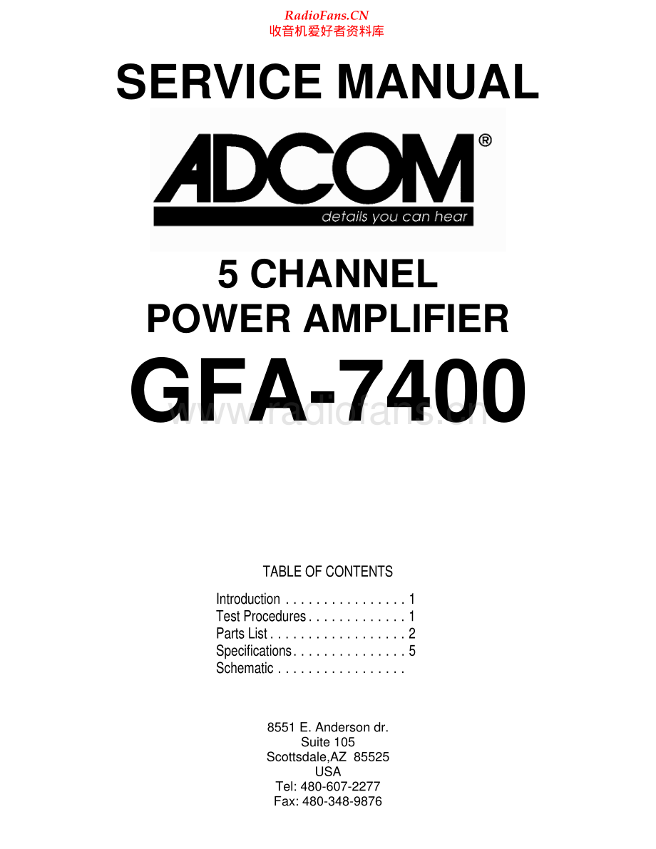 Adcom-GFA7400-pwr-sm维修电路原理图.pdf_第1页