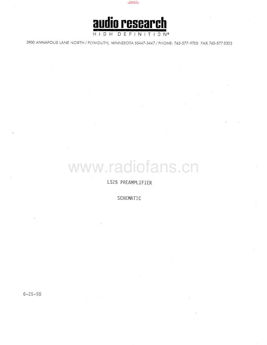 AudioResearch-LS25-pre-sm维修电路原理图.pdf_第1页