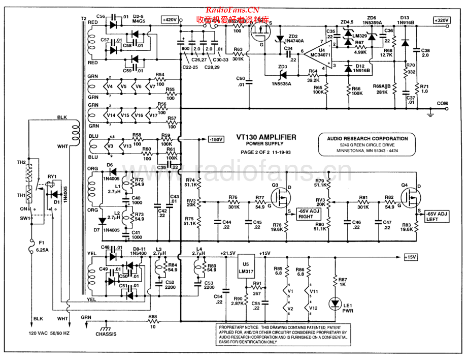AudioResearch-VT130-pwr-sch维修电路原理图.pdf_第2页