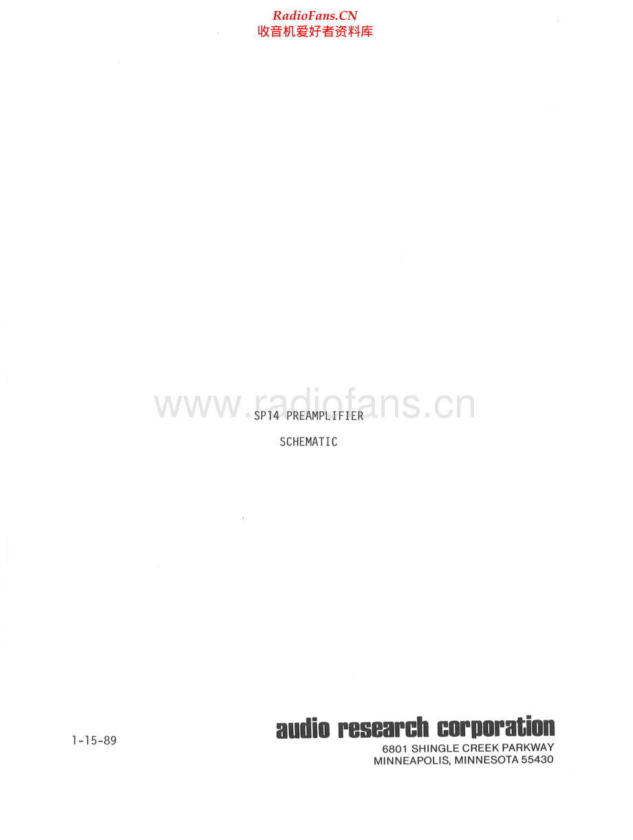 AudioResearch-SP14-pre-sch维修电路原理图.pdf_第1页