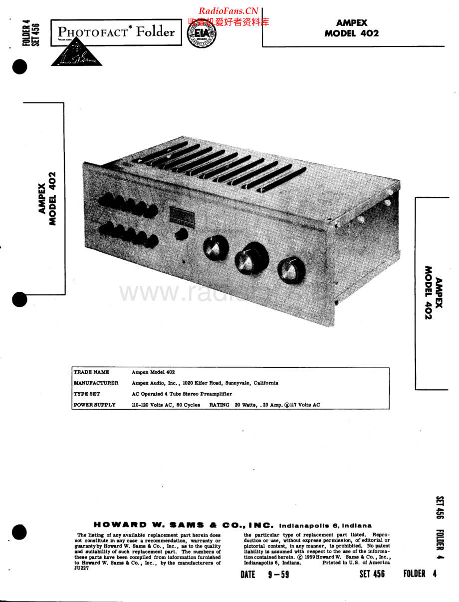 Ampex-402-pre-sm维修电路原理图.pdf_第1页