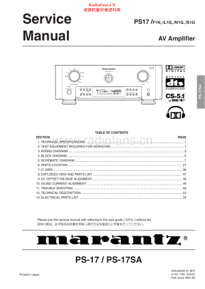 Marantz-PS17SA-avr-sm 维修电路原理图.pdf