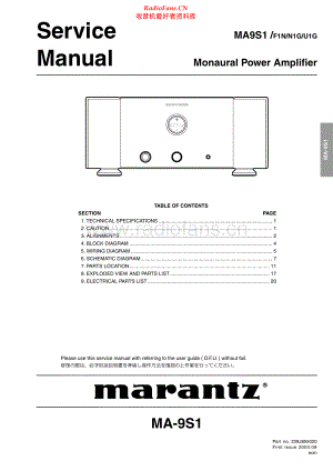 Marantz-MA9S1-pwr-sm 维修电路原理图.pdf
