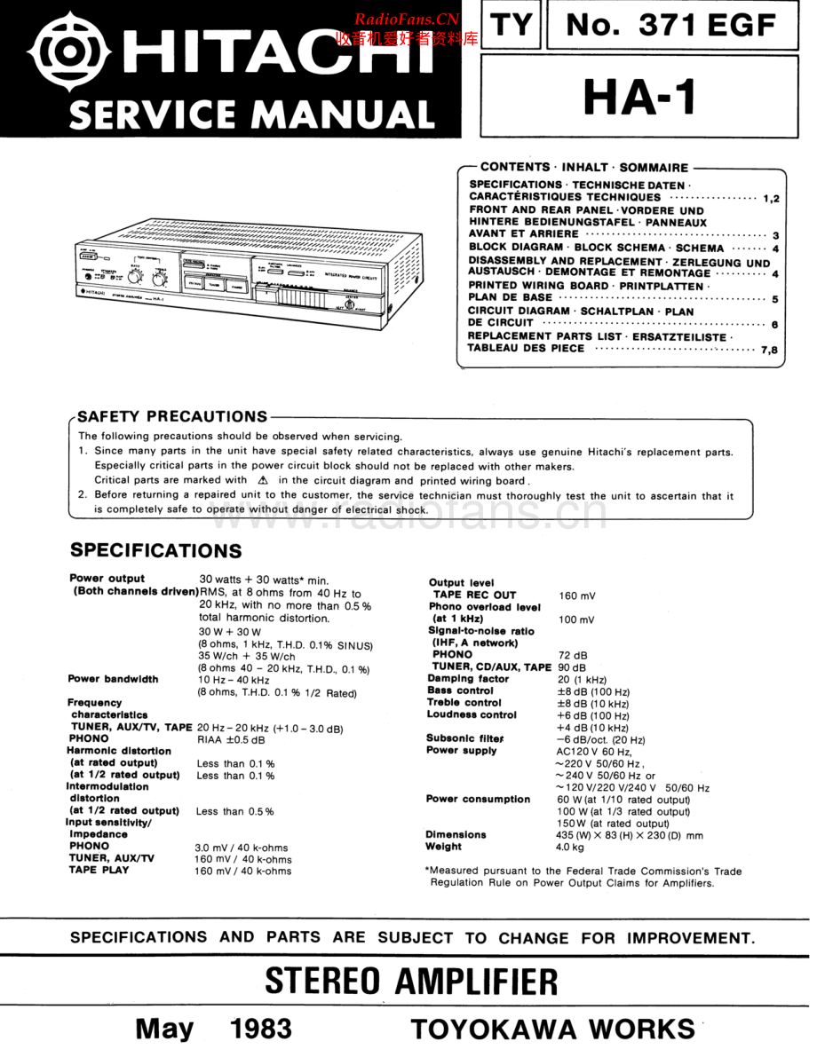 Hitachi-HA1-int-sm 维修电路原理图.pdf_第1页