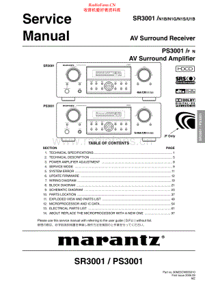 Marantz-PS3001-avr-sm 维修电路原理图.pdf