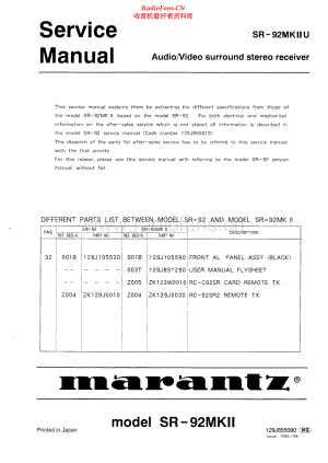 Marantz-SR92_MK2-avr-sm 维修电路原理图.pdf
