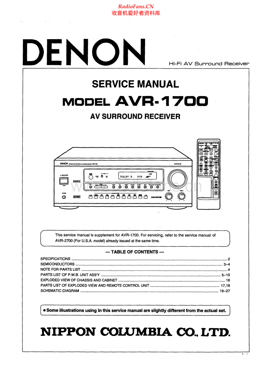 Denon-AVR1700-avr-sm维修电路原理图.pdf_第1页