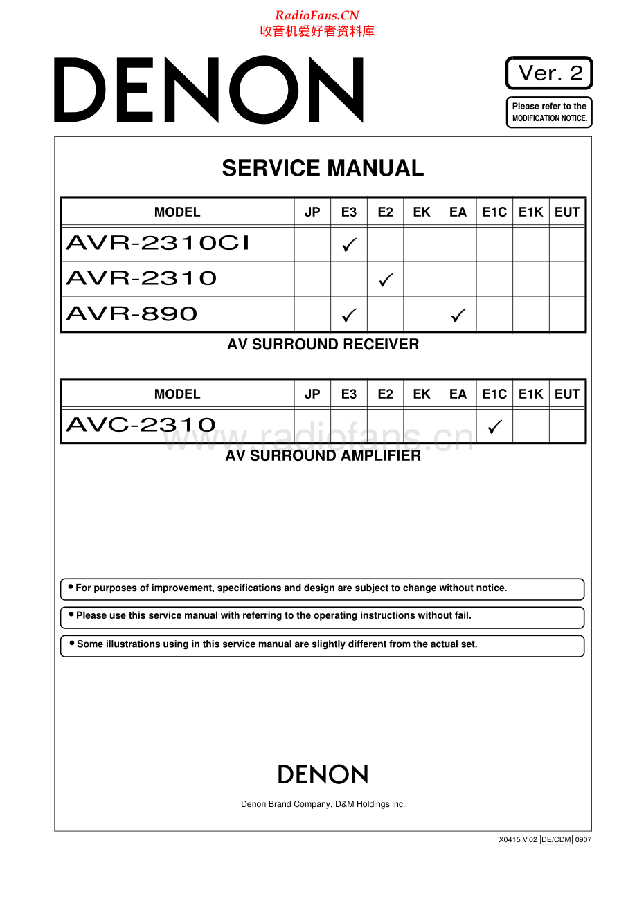 Denon-AVR2310-avr-sm2维修电路原理图.pdf_第1页