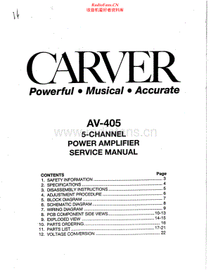 Carver-AV405-sur-sm维修电路原理图.pdf