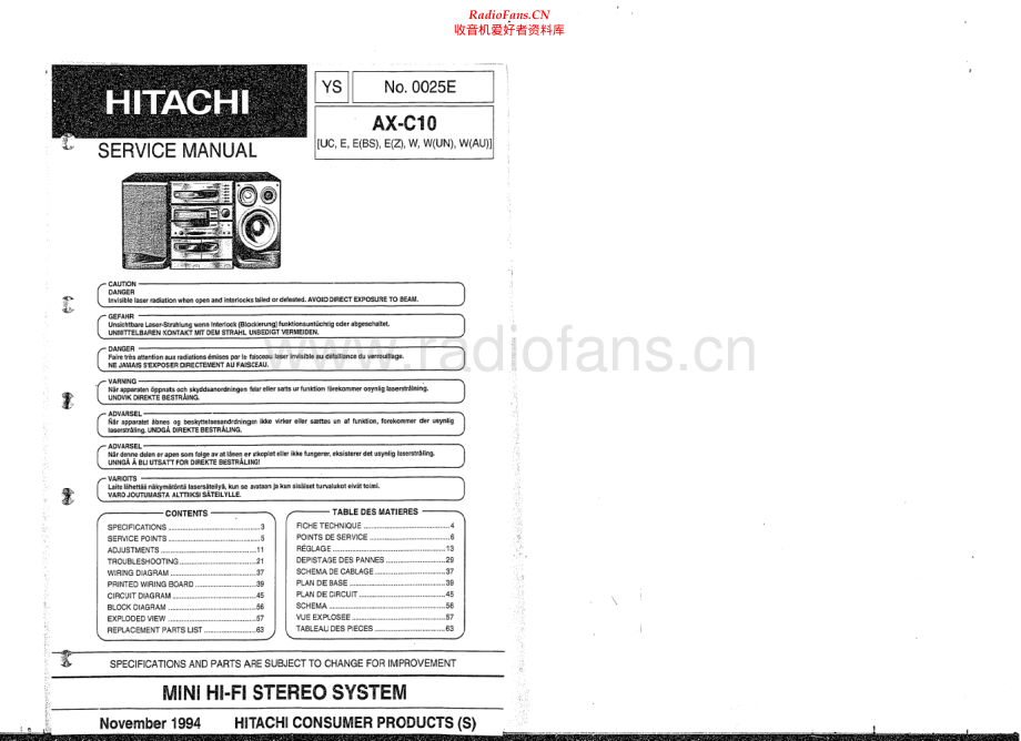 Hitachi-AXC10-mc-sm 维修电路原理图.pdf_第1页