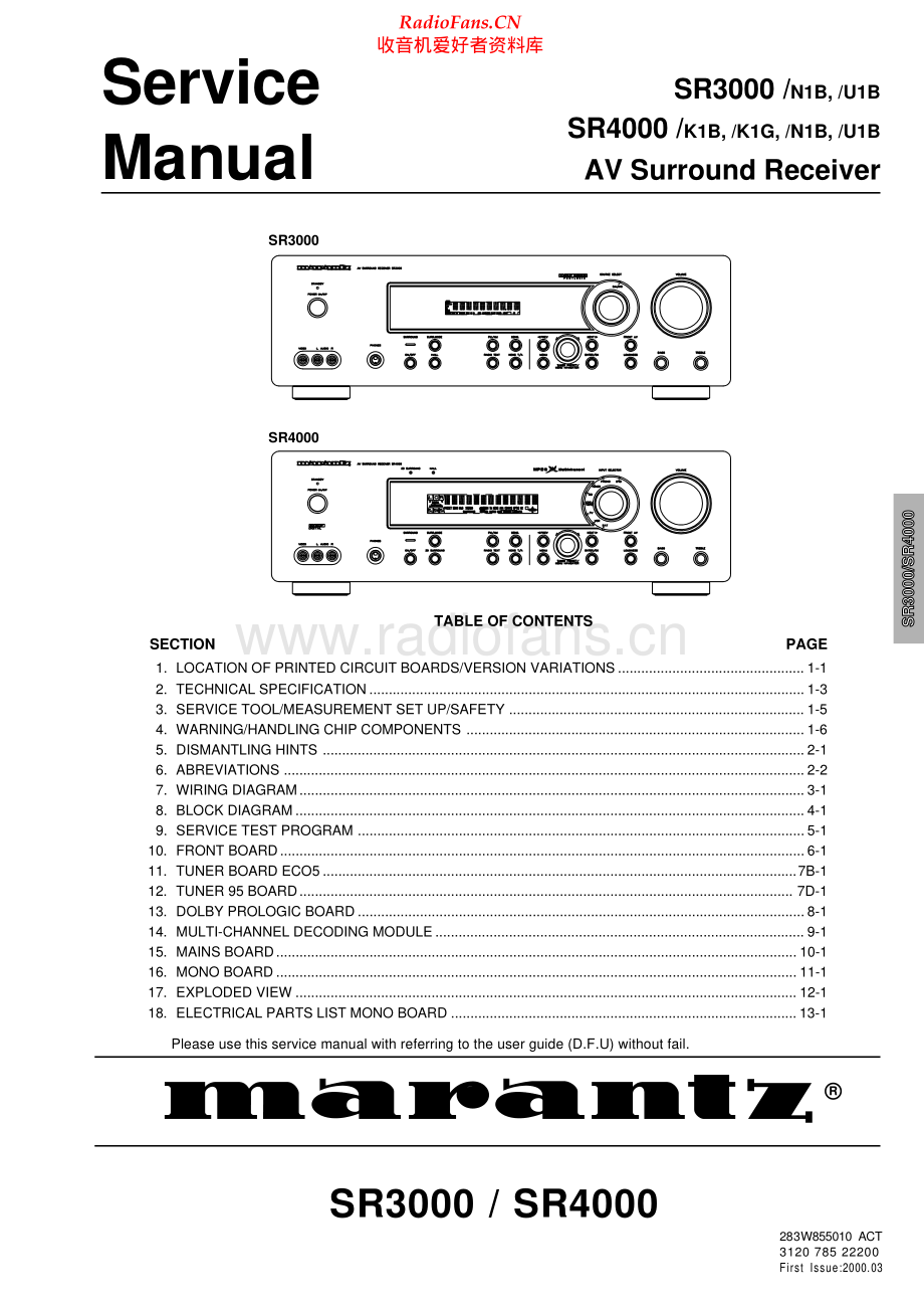 Marantz-SR3000-avr-sm 维修电路原理图.pdf_第1页