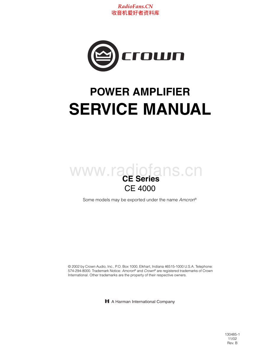 Crown-CE4000-pwr-sm维修电路原理图.pdf_第1页