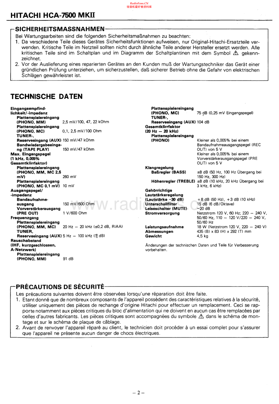 Hitachi-HCA7500_MKII-pre-sm 维修电路原理图.pdf_第2页