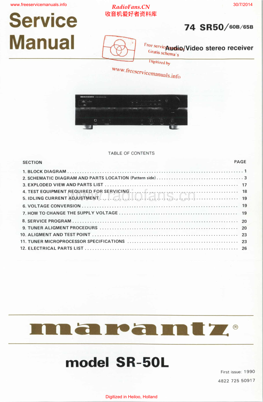 Marantz-SR50L-avr-sm 维修电路原理图.pdf_第1页