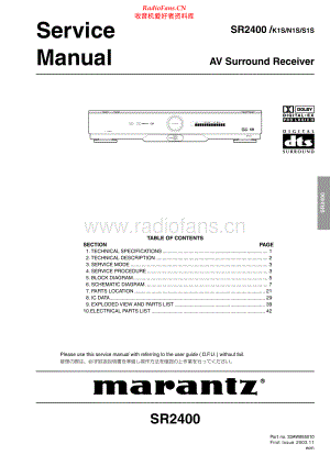 Marantz-SR2400-avr-sm 维修电路原理图.pdf
