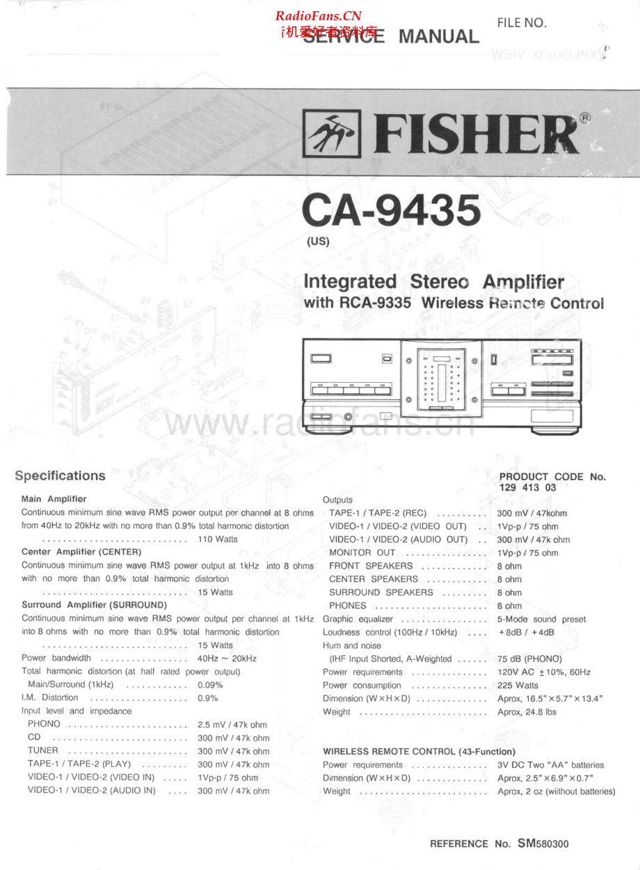 Fisher-CA9435-int-sm维修电路原理图.pdf_第1页