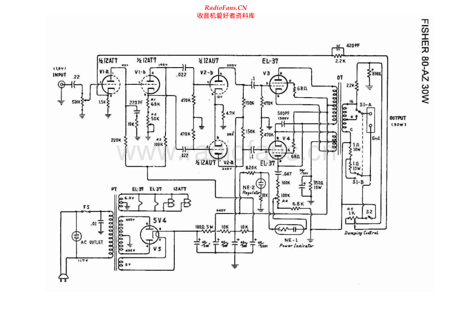 Fisher-80AZ-pwr-sch维修电路原理图.pdf_第1页