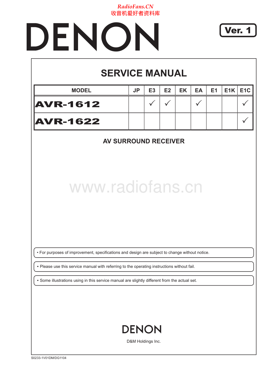Denon-AVR1622-avr-sm维修电路原理图.pdf_第1页