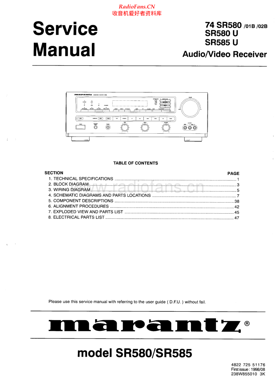 Marantz-SR580-avr-sm 维修电路原理图.pdf_第1页