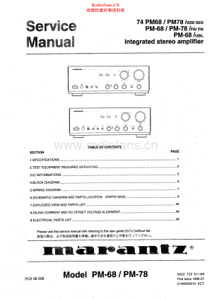 Marantz-PM78-int-sm 维修电路原理图.pdf