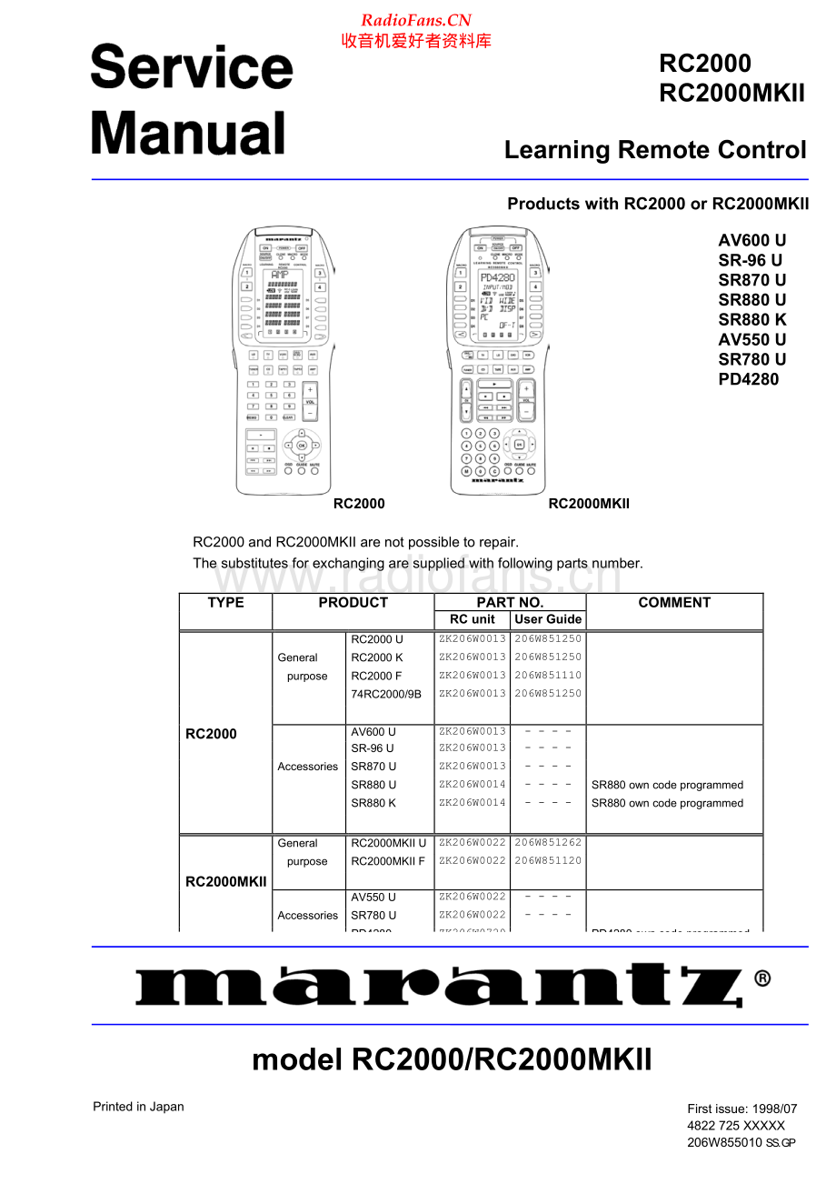 Marantz-RC2000-rem-sm 维修电路原理图.pdf_第1页
