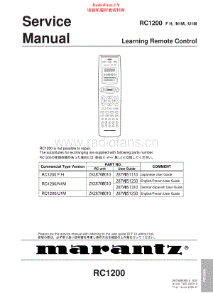 Marantz-RC1200-rem-sm 维修电路原理图.pdf