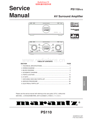 Marantz-PS110-avr-sm 维修电路原理图.pdf