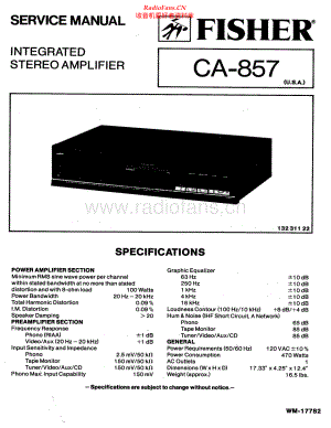 Fisher-CA857-int-sm维修电路原理图.pdf