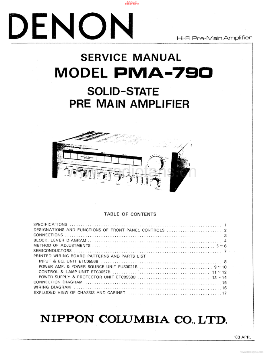 Denon-PMA790-int-sm维修电路原理图.pdf_第1页