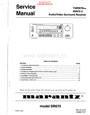Marantz-SR670-avr-sm 维修电路原理图.pdf