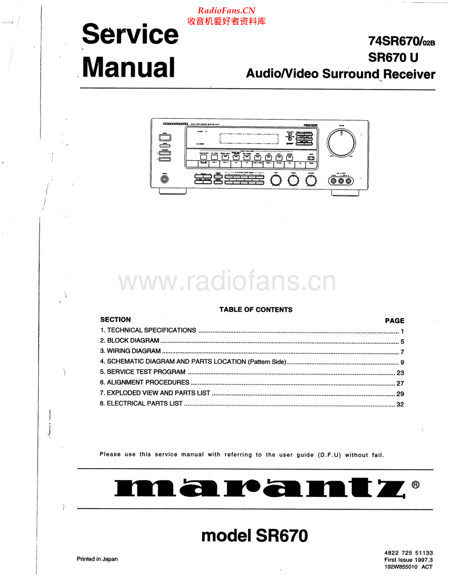 Marantz-SR670-avr-sm 维修电路原理图.pdf_第1页