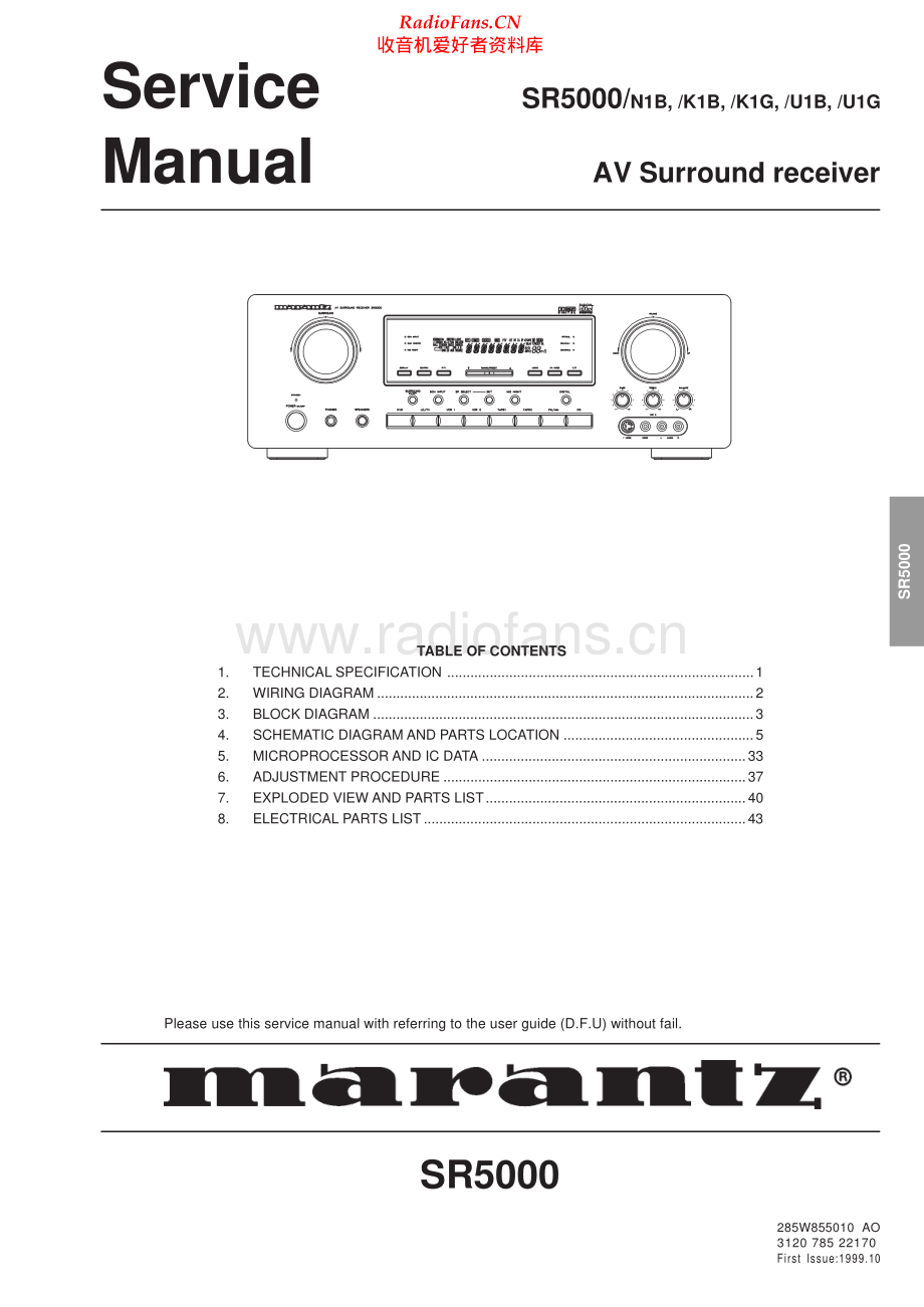 Marantz-SR5000-avr-sm 维修电路原理图.pdf_第1页