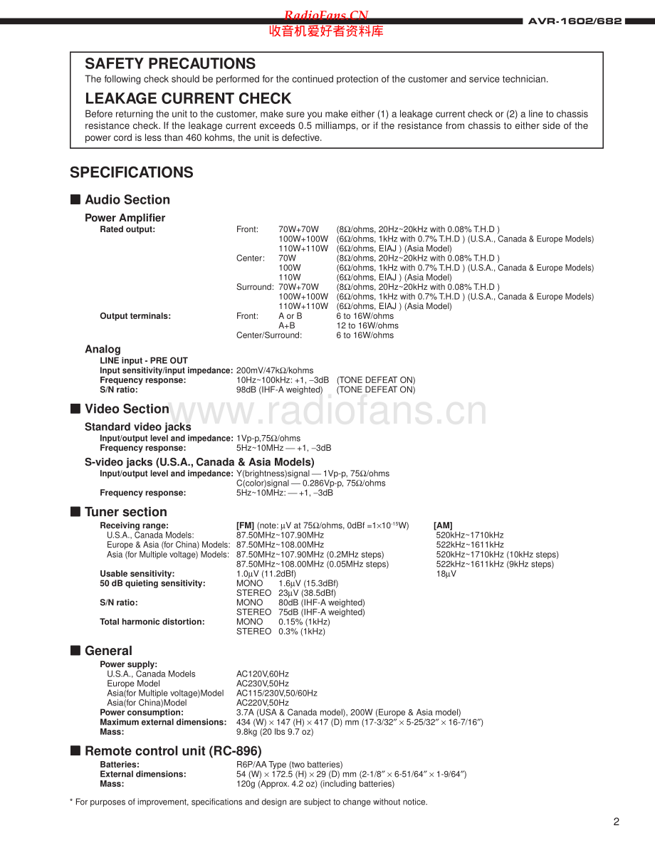 Denon-AVR1602-avr-sm维修电路原理图.pdf_第2页