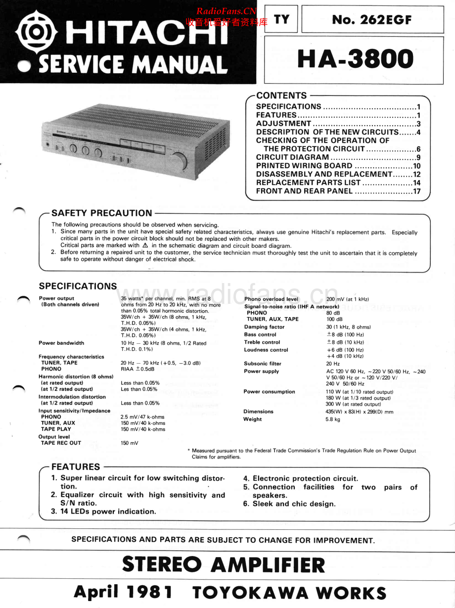 Hitachi-HA3800-int-sm 维修电路原理图.pdf_第1页