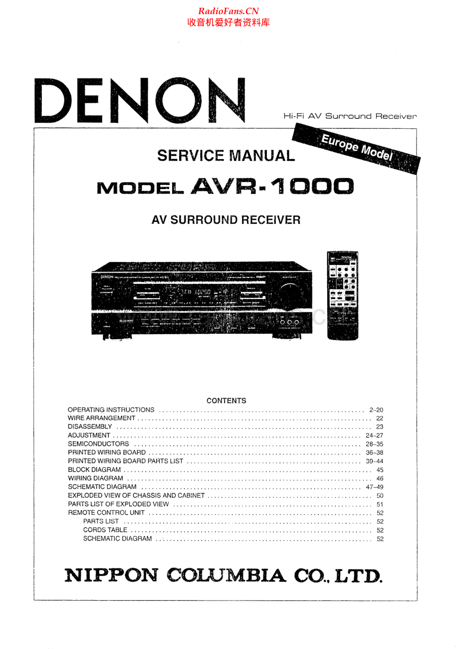 Denon-AVR1000-avr-sm维修电路原理图.pdf_第1页