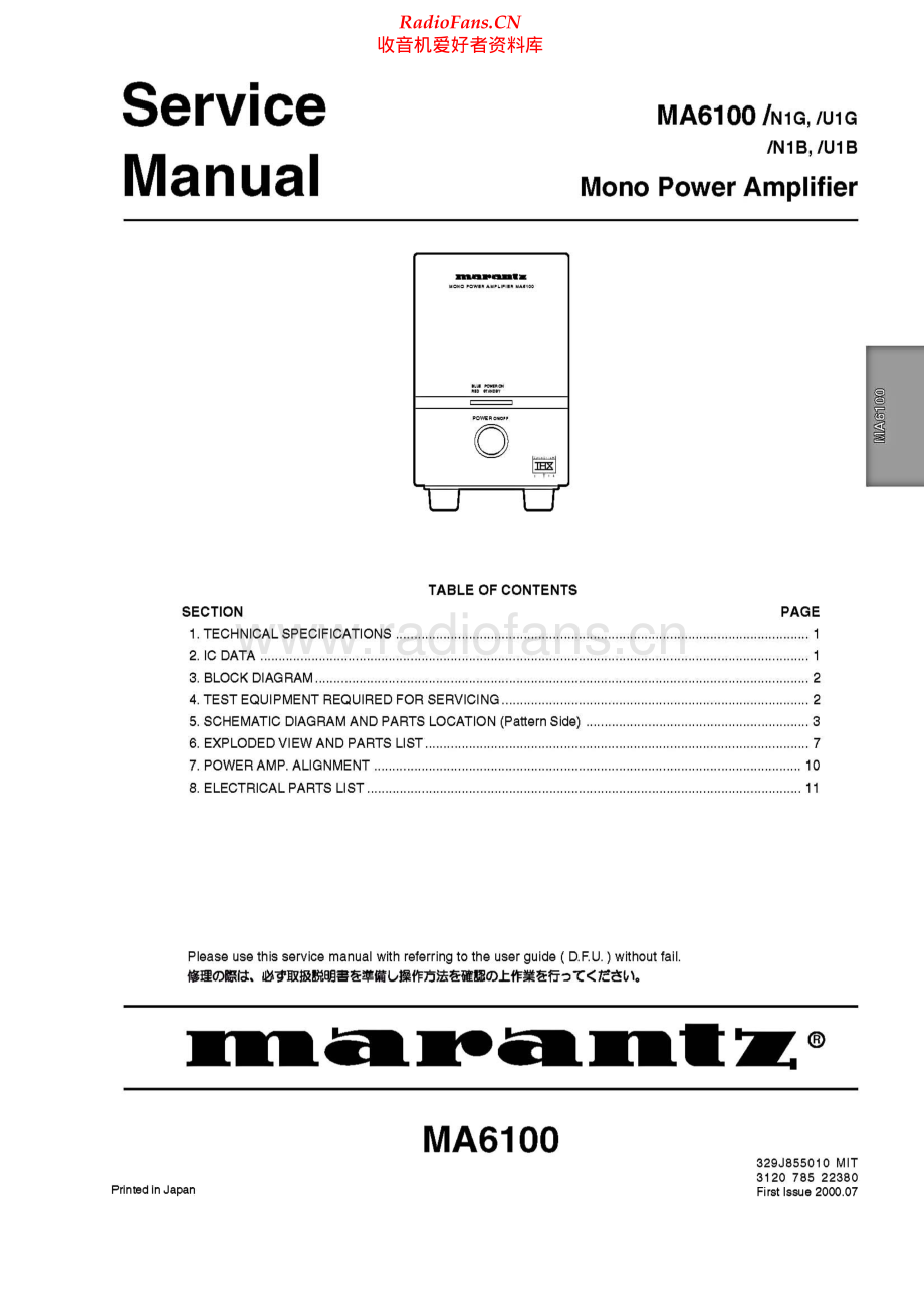 Marantz-MA6100-pwr-sm 维修电路原理图.pdf_第1页