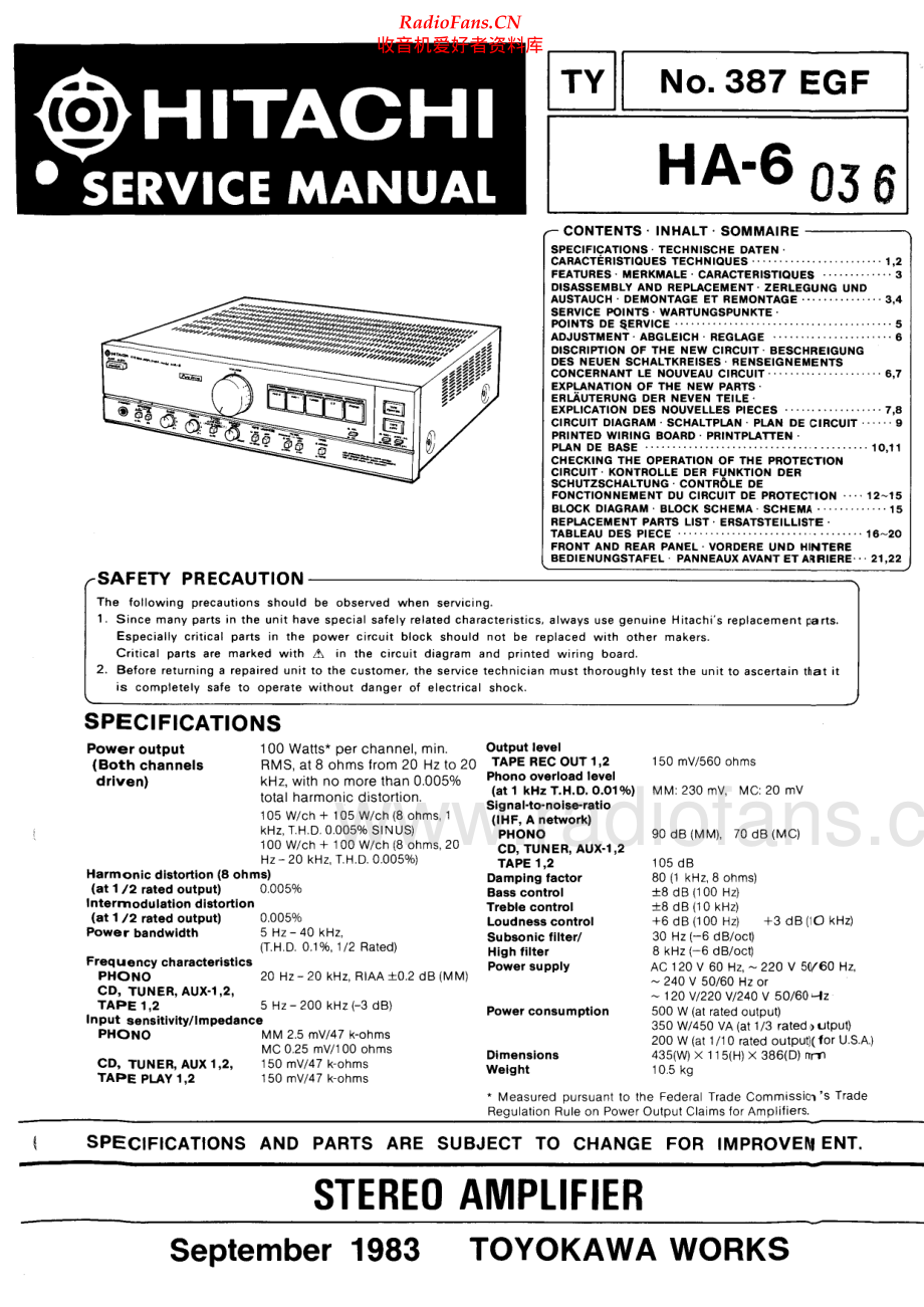 Hitachi-HA6-int-sm 维修电路原理图.pdf_第1页