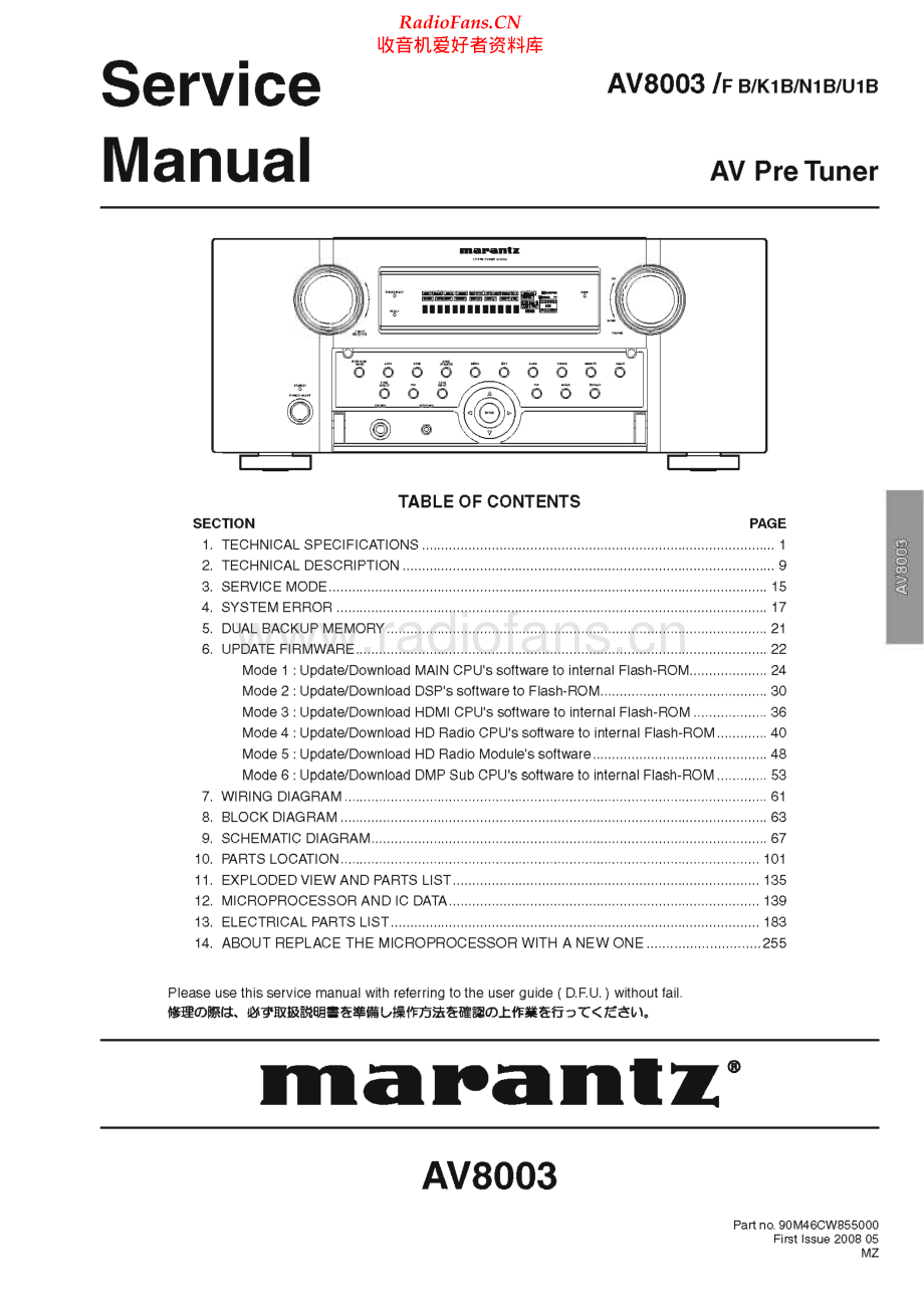 Marantz-AV8003-avr-sm 维修电路原理图.pdf_第1页